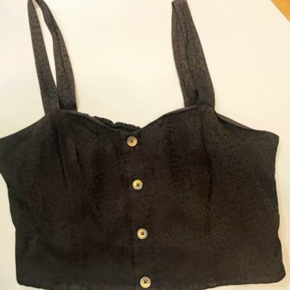 Good American The Bustier Top Size 4 New Without Tags Cheetah Crop Top